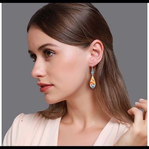 Tropical Sunset Dangle Drop Earrings